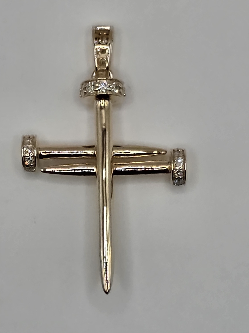 Gold Cross Pendant with Pavé Accents